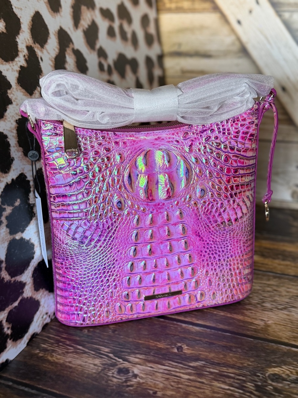 FIRM PERFECT EYE Brahmin Katie PURPLE IRIS crossbody NWT Iridescent Glow - Picture 9 of 14